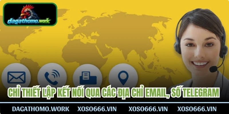 Chỉ thiết lập kết nối qua các địa chỉ Email, số Telegram cung cấp